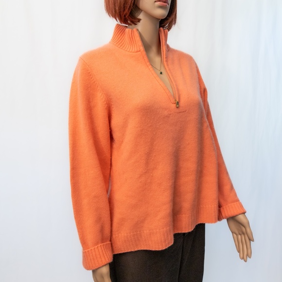 Tommy Bahama Cashmere Coral Sweater ¾ zip 3/4 zipper - Picture 5 of 6